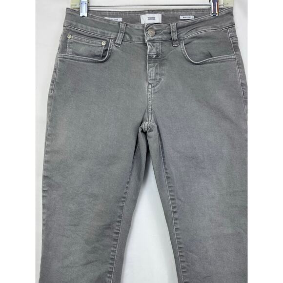 Closed Denim Women's Size 28 Gray Zip Up Flat Front Tapered Leg Denim Jeans - Picture 8 of 8